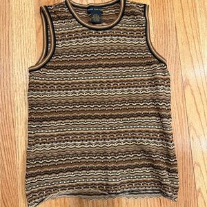 Grace Dane Lewis Brown Patterned Tank Top